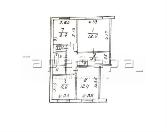 Продажа 3-комнатной квартиры 65 м², 1/9 этаж