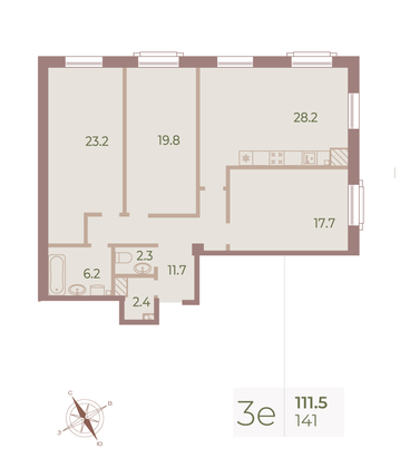 Продажа 3-комнатной квартиры 112,6 м², 9/9 этаж