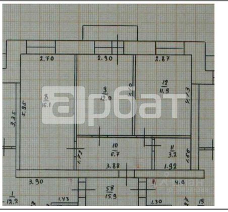 Продажа 2-комнатной квартиры 49,9 м², 3/3 этаж