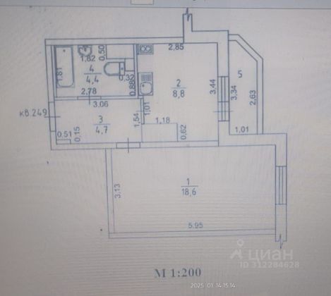 Аренда 1-комнатной квартиры 36,5 м², 24/27 этаж