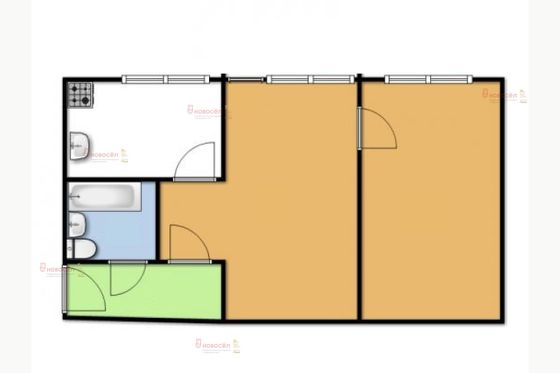 Аренда 2-комнатной квартиры 42 м², 2/6 этаж
