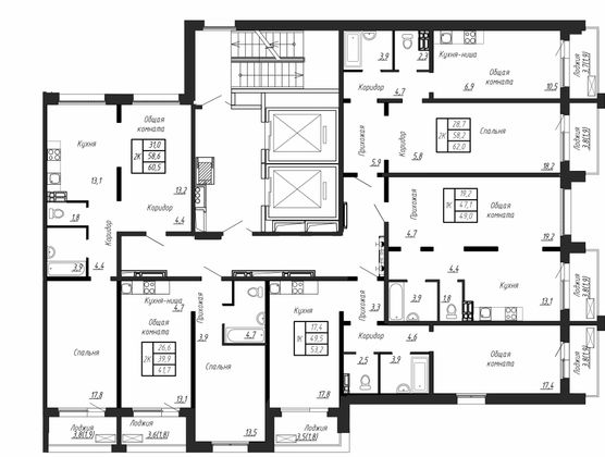 Продажа 2-комнатной квартиры 62 м², 8/17 этаж