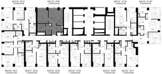 Продажа 2-комнатной квартиры 49,1 м², 2/48 этаж