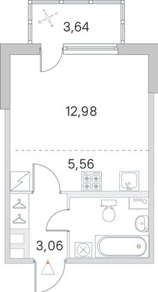 Продажа квартиры-студии 27,2 м², 2/5 этаж