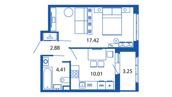 Продажа 1-комнатной квартиры 36 м², 2/13 этаж
