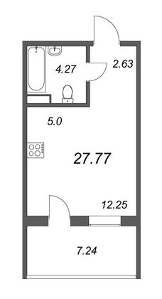 Продажа квартиры-студии 27,8 м², 5/5 этаж