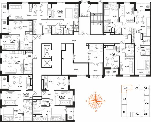Продажа квартиры-студии 59,3 м², 1/10 этаж