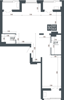 Продажа 3-комнатной квартиры 96,4 м², 14/15 этаж