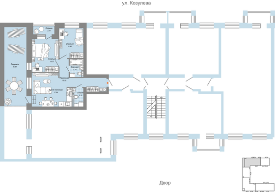 Продажа 3-комнатной квартиры 69 м², 2/4 этаж