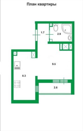 Продажа квартиры-студии 25 м², 5/23 этаж