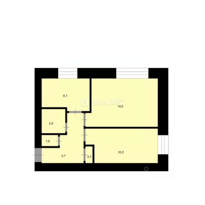 Продажа 2-комнатной квартиры 40,2 м², 1/2 этаж