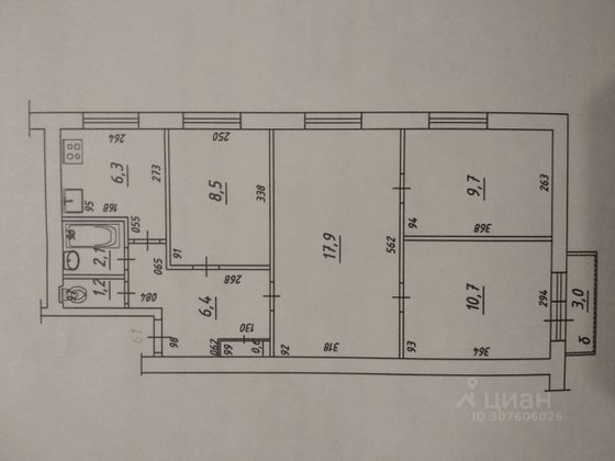 Продажа 4-комнатной квартиры 63,4 м², 3/5 этаж