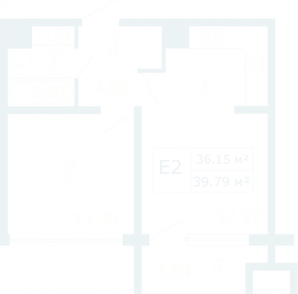 Продажа 1-комнатной квартиры 39,8 м², 1/12 этаж