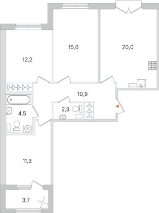 Продажа 3-комнатной квартиры 78,1 м², 2/4 этаж