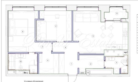 Продажа 3-комнатной квартиры 90 м², 8/13 этаж