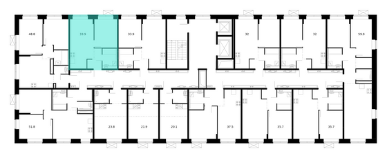 Продажа 1-комнатной квартиры 33,9 м², 10/10 этаж