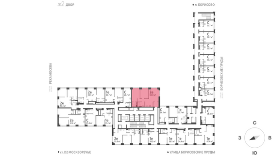 Продажа 2-комнатной квартиры 69,9 м², 2/52 этаж