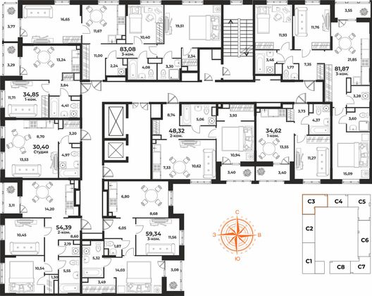 Продажа квартиры-студии 59,3 м², 3/10 этаж