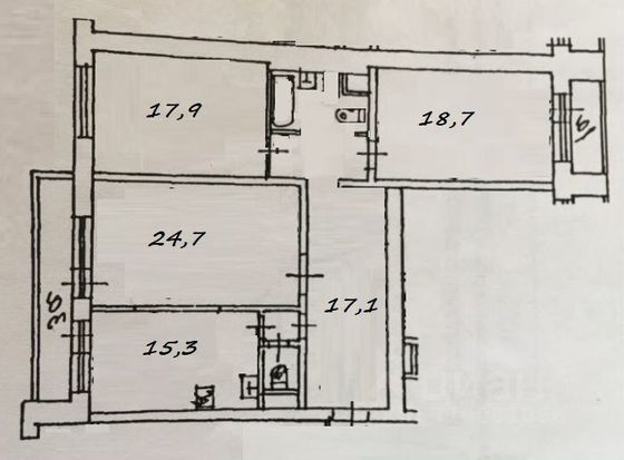 Продажа 3-комнатной квартиры 108 м², 9/15 этаж