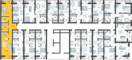 Продажа 2-комнатной квартиры 50,9 м², 16/19 этаж