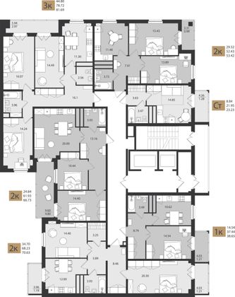 Продажа 2-комнатной квартиры 66,7 м², 10/16 этаж