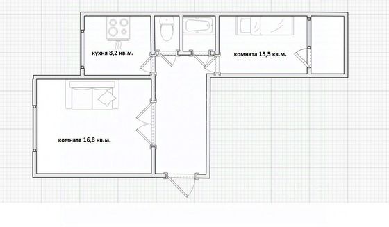 Продажа 2-комнатной квартиры 52 м², 5/12 этаж