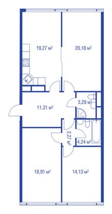 96 м², 3-комн. квартира, 10/32 этаж