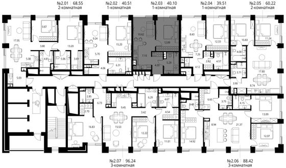 Продажа 1-комнатной квартиры 40,1 м², 2/27 этаж