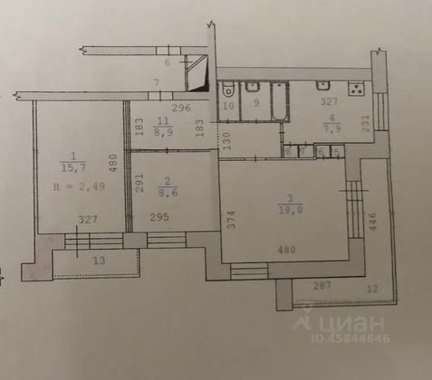 Продажа 3-комнатной квартиры 64,1 м², 1/14 этаж
