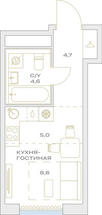 Продажа квартиры-студии 22,9 м², 19/23 этаж