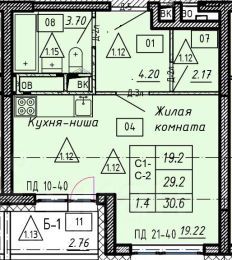 Продажа квартиры-студии 30,6 м², 17/25 этаж