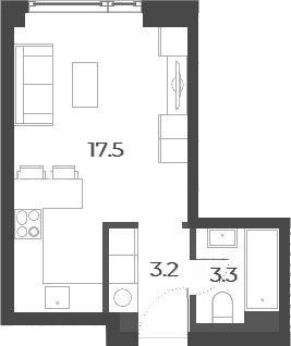 Продажа квартиры-студии 24 м², 42/50 этаж