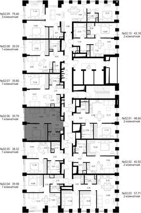 Продажа 1-комнатной квартиры 39,8 м², 2/26 этаж