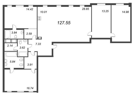 Продажа 4-комнатной квартиры 127,6 м², 8/10 этаж