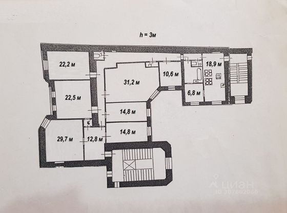 Продажа многокомнатной квартиры 225 м², 7/7 этаж