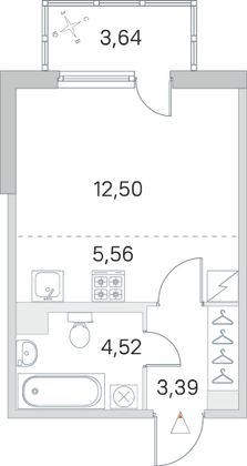 Продажа квартиры-студии 27,1 м², 1/5 этаж