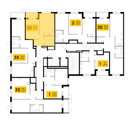 Продажа 2-комнатной квартиры 41,4 м², 3/14 этаж