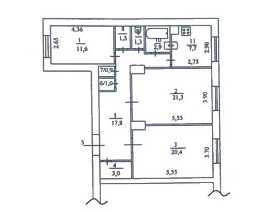 Продажа 3-комнатной квартиры 89,4 м², 3/5 этаж