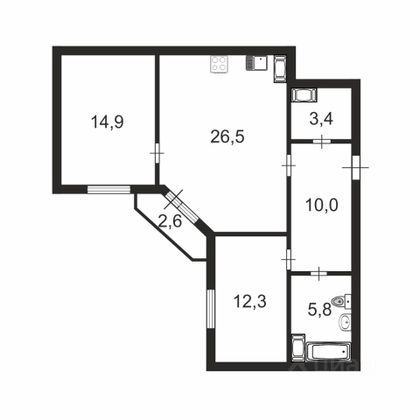 Продажа 3-комнатной квартиры 72 м², 11/16 этаж