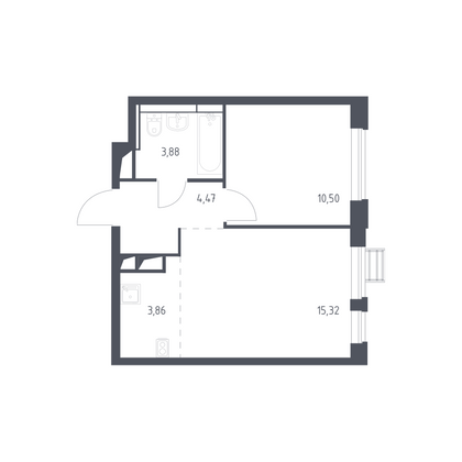 Продажа 2-комнатной квартиры 38 м², 2/12 этаж