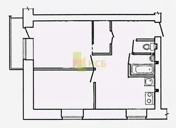 Продажа 2-комнатной квартиры 40 м², 3/5 этаж