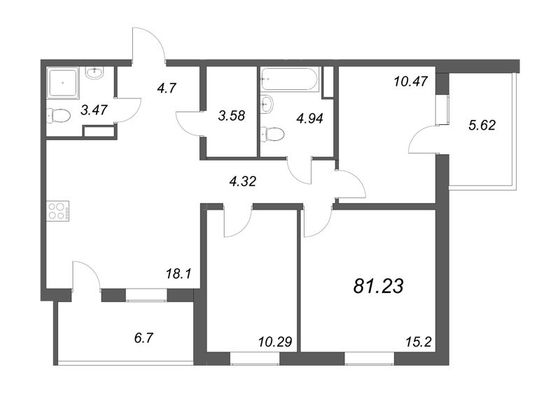 Продажа 4-комнатной квартиры 81,2 м², 3/5 этаж