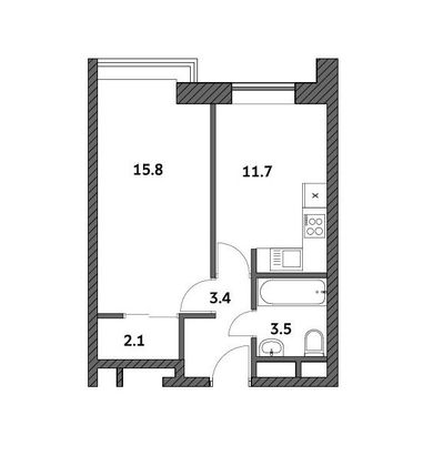 Продажа 1-комнатной квартиры 36,5 м², 5/19 этаж