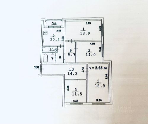 Продажа 4-комнатной квартиры 101,6 м², 18/22 этаж