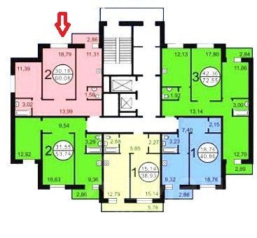 Продажа 2-комнатной квартиры 62 м², 9/20 этаж