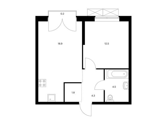 Продажа 1-комнатной квартиры 42,2 м², 19/24 этаж