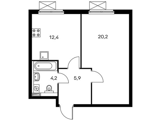 Продажа 1-комнатной квартиры 42,6 м², 13/33 этаж