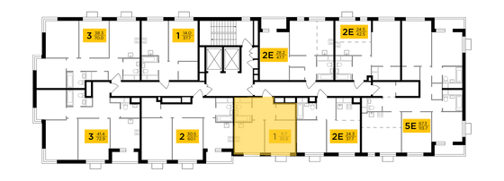 Продажа 1-комнатной квартиры 35,8 м², 22/24 этаж