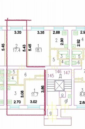 Продажа 2-комнатной квартиры 47 м², 1/9 этаж