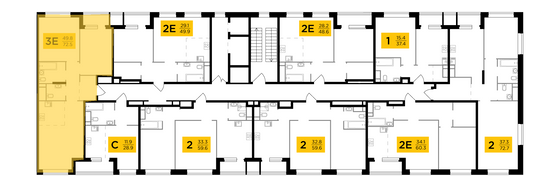 Продажа 3-комнатной квартиры 72,5 м², 12/22 этаж